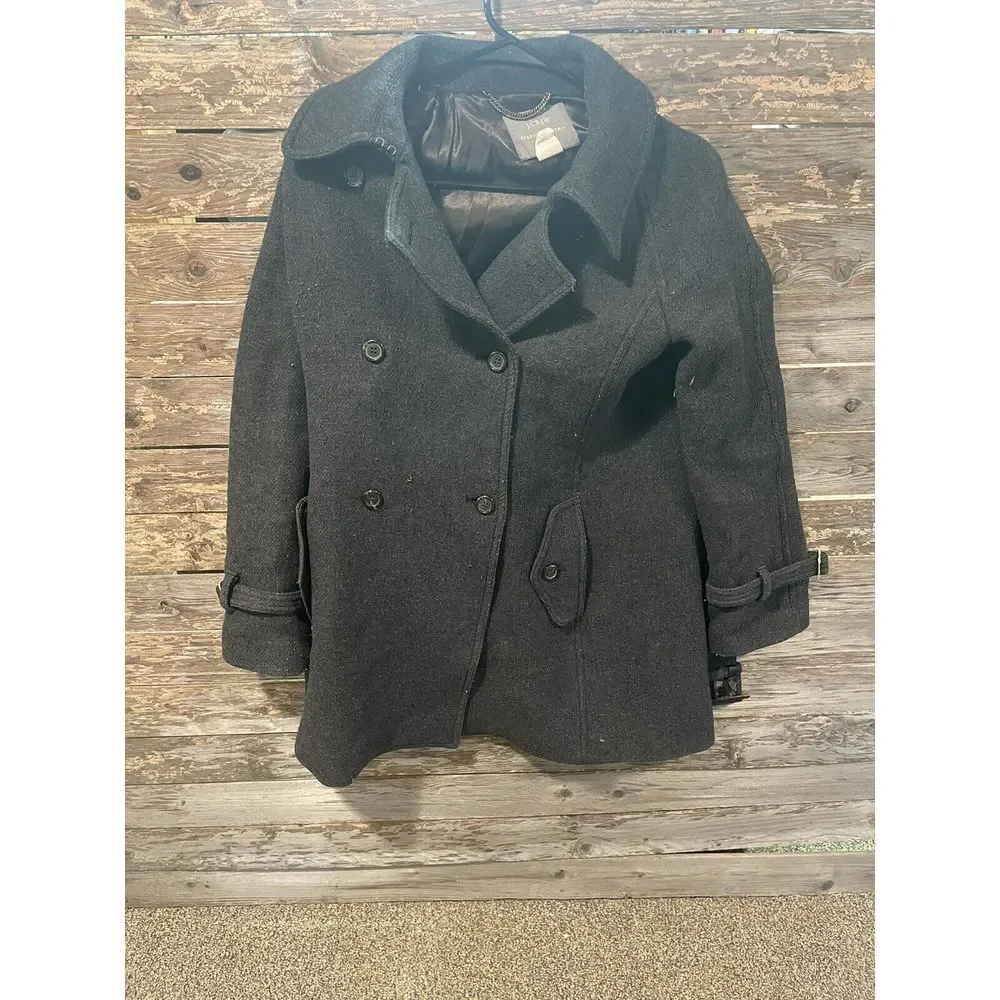 J Crew Majesty Peacoat Gray Wool Blend Stadium Cloth Nello Gori Size 10 - Picture 1 of 13